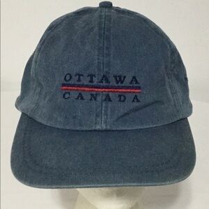 𝅺vtg OTTAWA CANADA DENIM BLUE adult Hat Cap NEW!